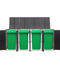 Clearance Containerberging viervoudig 274x80x117 cm poly rattan zwart Manden En Bakken