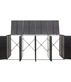 Clearance Containerberging viervoudig 274x80x117 cm poly rattan zwart Manden En Bakken