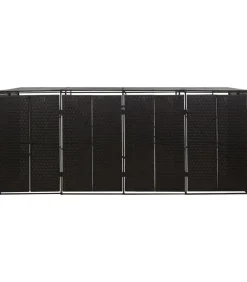 Clearance Containerberging viervoudig 274x80x117 cm poly rattan zwart Manden En Bakken