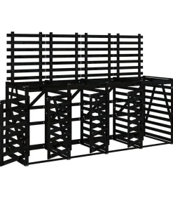 Hot Containerberging viervoudig massief grenenhout zwart Manden En Bakken