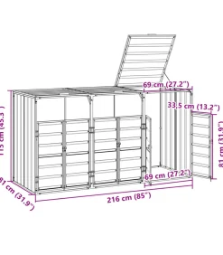 Best Containerberging voor 3 containers 216x81x115 cm staal groen Manden En Bakken