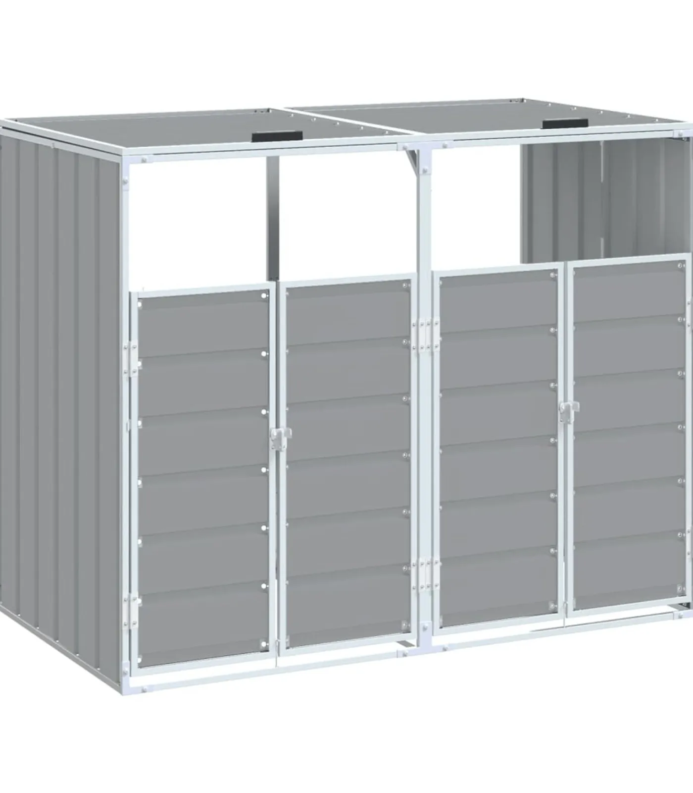 Outlet Containerberging voor 2 containers 144x81x113 cm staal grijs Manden En Bakken