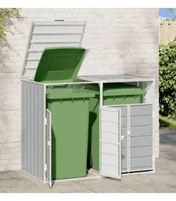 Outlet Containerberging voor 2 containers 144x81x113 cm staal grijs Manden En Bakken