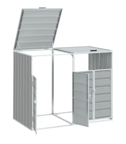 Outlet Containerberging voor 2 containers 144x81x113 cm staal grijs Manden En Bakken