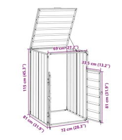 New Containerberging voor 1 container 72x81x115 cm staal grijs Manden En Bakken