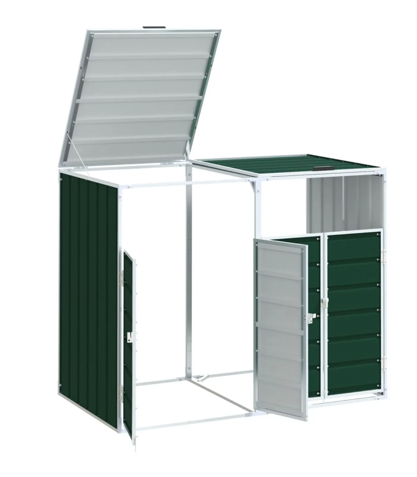 Sale Containerberging voor 2 containers 144x81x113 cm staal groen Manden En Bakken