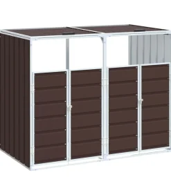 Sale Containerberging voor 2 containers 144x81x113 cm staal bruin Manden En Bakken