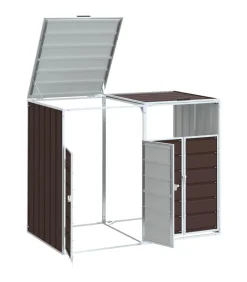 Sale Containerberging voor 2 containers 144x81x113 cm staal bruin Manden En Bakken