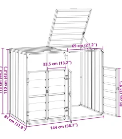Sale Containerberging voor 2 containers 144x81x113 cm staal bruin Manden En Bakken