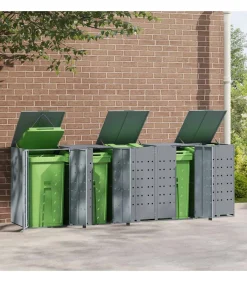 Containerberging voor 5 containers 345x79x117 cm staal grijs Manden En Bakken