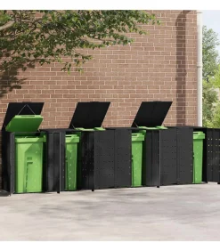 New Containerberging voor 6 containers 414x79x117 cm staal zwart Manden En Bakken