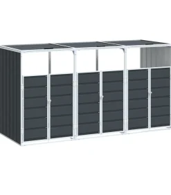 Discount Containerberging voor 3 containers 216x81x115cm staal antraciet Manden En Bakken