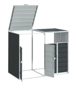 Discount Containerberging voor 2 containers 144x81x113cm staal antraciet Manden En Bakken
