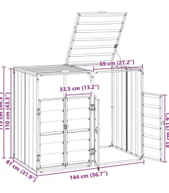Discount Containerberging voor 2 containers 144x81x113cm staal antraciet Manden En Bakken