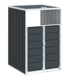 Containerberging voor 1 container 72x81x115 cm staal antraciet Manden En Bakken