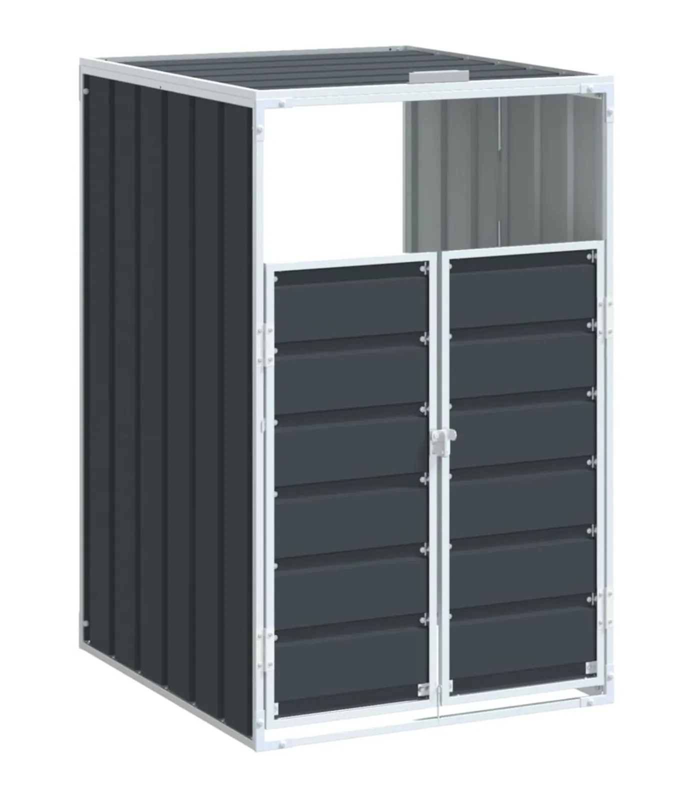 Containerberging voor 1 container 72x81x115 cm staal antraciet Manden En Bakken