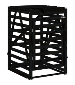 Discount Containerberging 84x90x128,5 cm massief grenenhout zwart Manden En Bakken