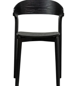 Discount Cras Eetkamerstoelen - Essenhout - Zwart - Set van 6 Stoelen