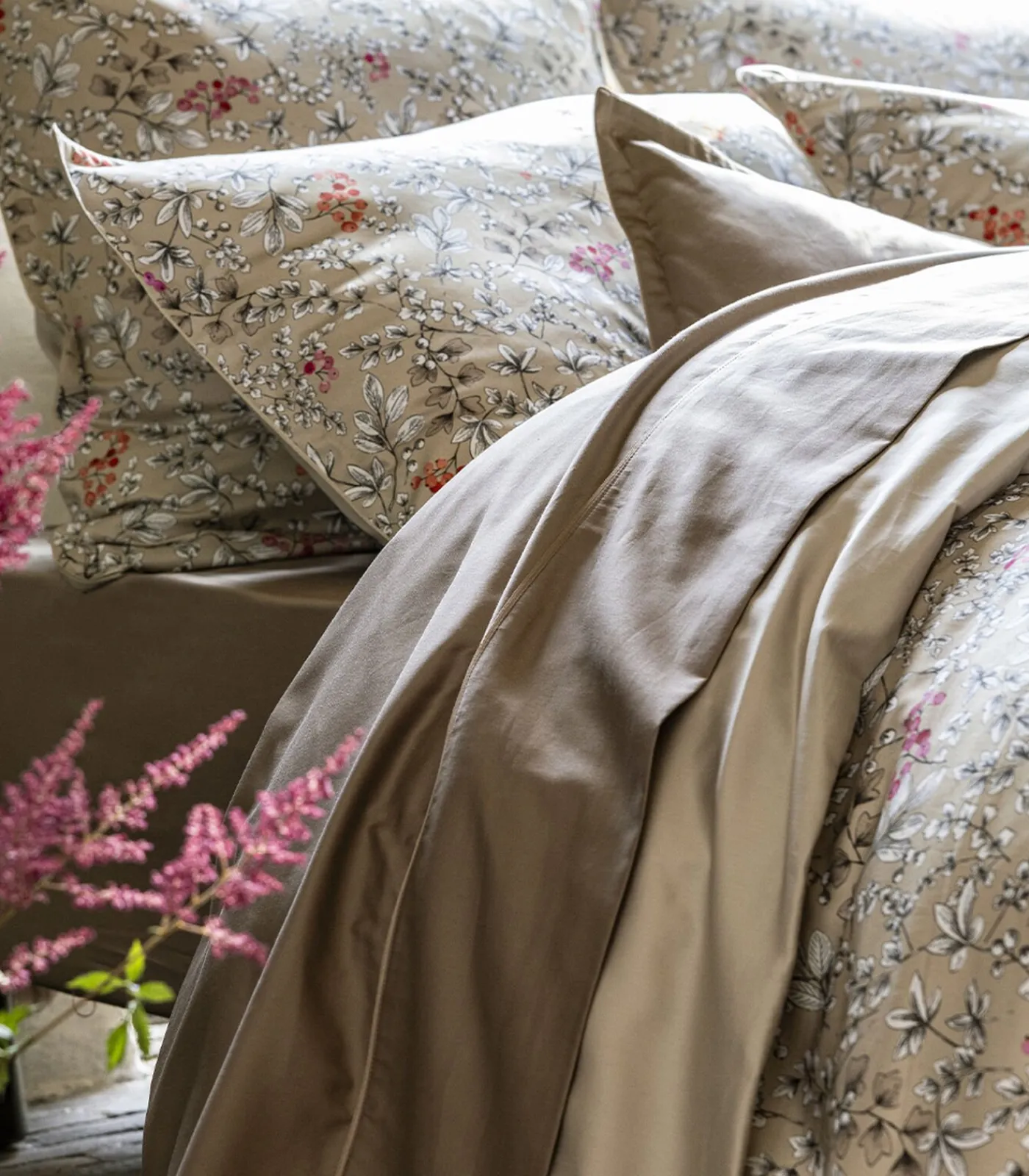 Sale Cueillette - Effen kussensloop in biologisch katoen satijn Kussenslopen