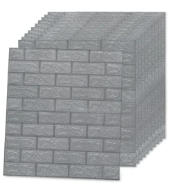 Discount 3D-behang zelfklevend 40 st bakstenen antracietkleurig Decoratie