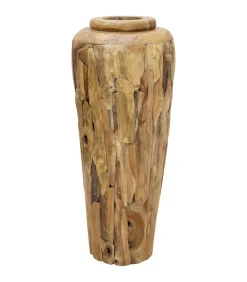 Best Decoratievaas 40x100 cm massief teakhout Vazen