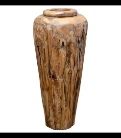 Best Decoratievaas 40x100 cm massief teakhout Vazen