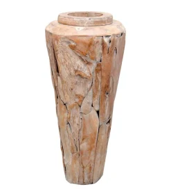 Best Decoratievaas 40x100 cm massief teakhout Vazen