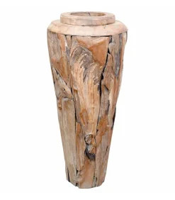 Best Decoratievaas 40x100 cm massief teakhout Vazen