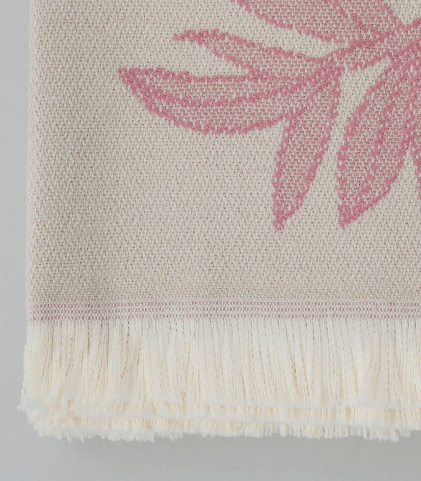 Outlet Deken 2 personen Blad 200x220 cm Beige/Orchidee Bedspreien