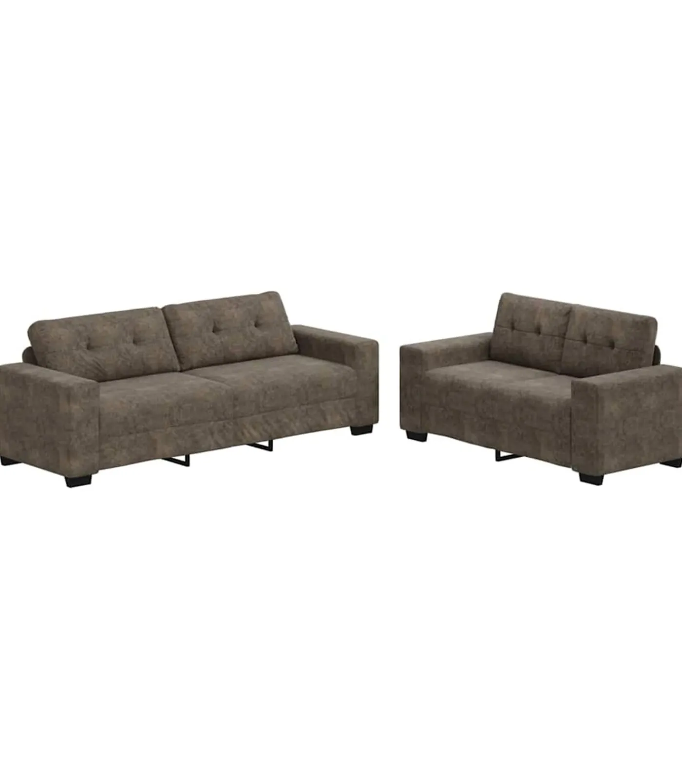 Online 2-delige bankset met kussens, donkergrijs imitatieleer Zetels