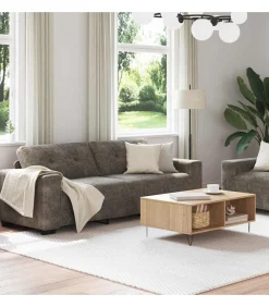 Online 2-delige bankset met kussens, donkergrijs imitatieleer Zetels