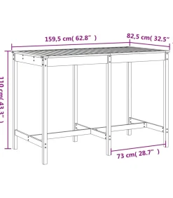Online 7-delige Barset massief grenenhout wit Tuinmeubelen