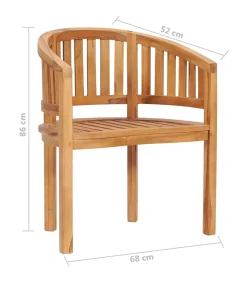 Outlet 5-delige Loungeset banaanvormig massief teakhout Tuinmeubelen