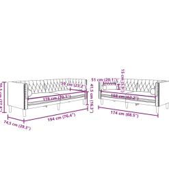 2-delige Loungeset Chesterfield met bolsters fluweel geel Zetels