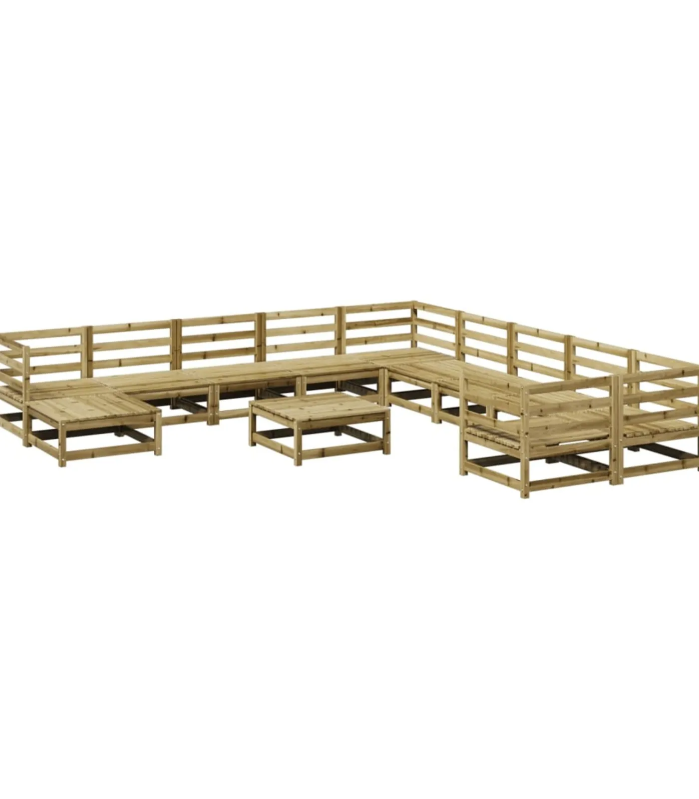 Sale 12-delige Loungeset geïmpregneerd grenenhout Tuinmeubelen