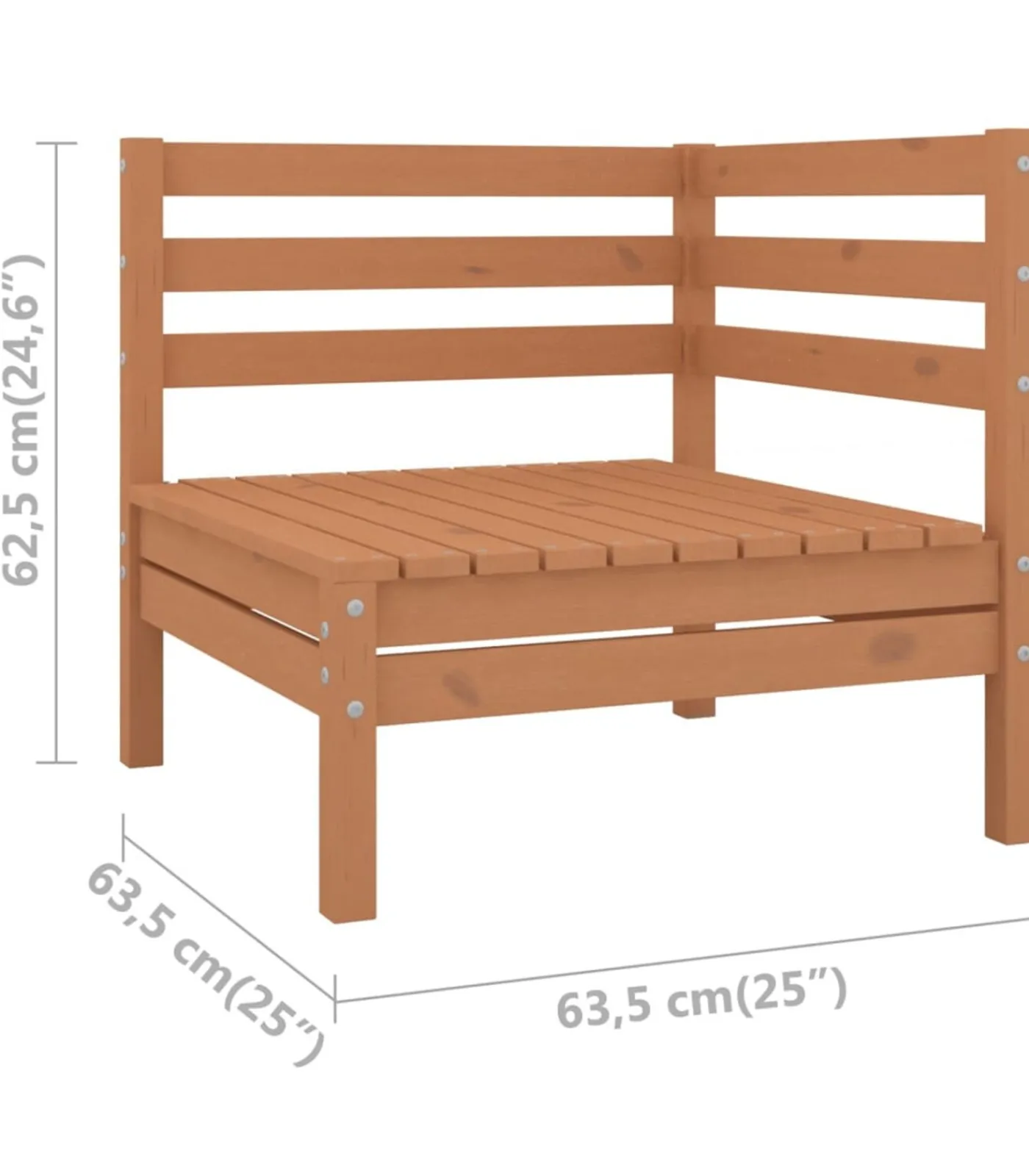 Best 4-delige Loungeset massief grenenhout honingbruin Tuinmeubelen