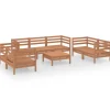 Hot 8-delige Loungeset massief grenenhout honingbruin Tuinmeubelen