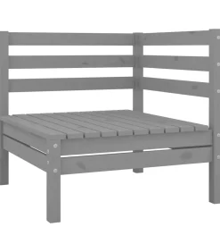 Discount 6-delige Loungeset massief grenenhout grijs Tuinmeubelen