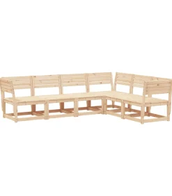 Clearance 6-delige Loungeset massief grenenhout Tuinmeubelen