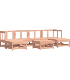 Outlet 7-delige Loungeset massief douglashout Tuinmeubelen