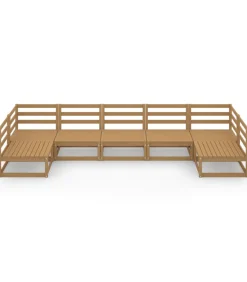 Outlet 7-delige Loungeset massief grenenhout Tuinmeubelen