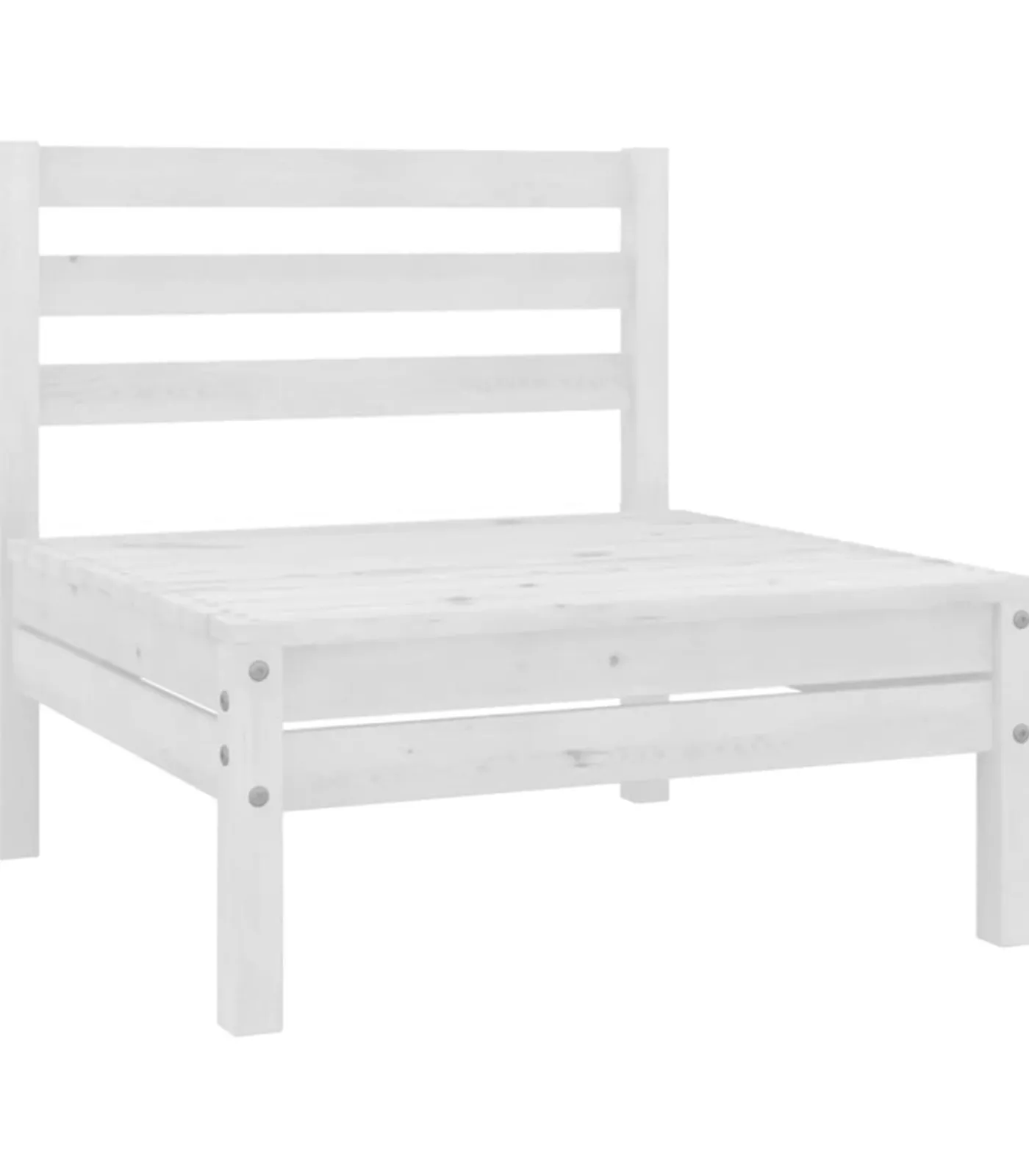 Best 10-delige Loungeset massief grenenhout wit Tuinmeubelen