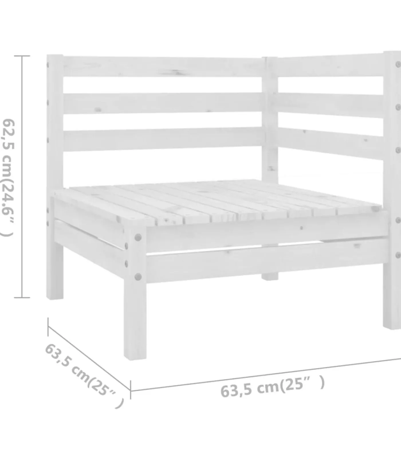Best 10-delige Loungeset massief grenenhout wit Tuinmeubelen