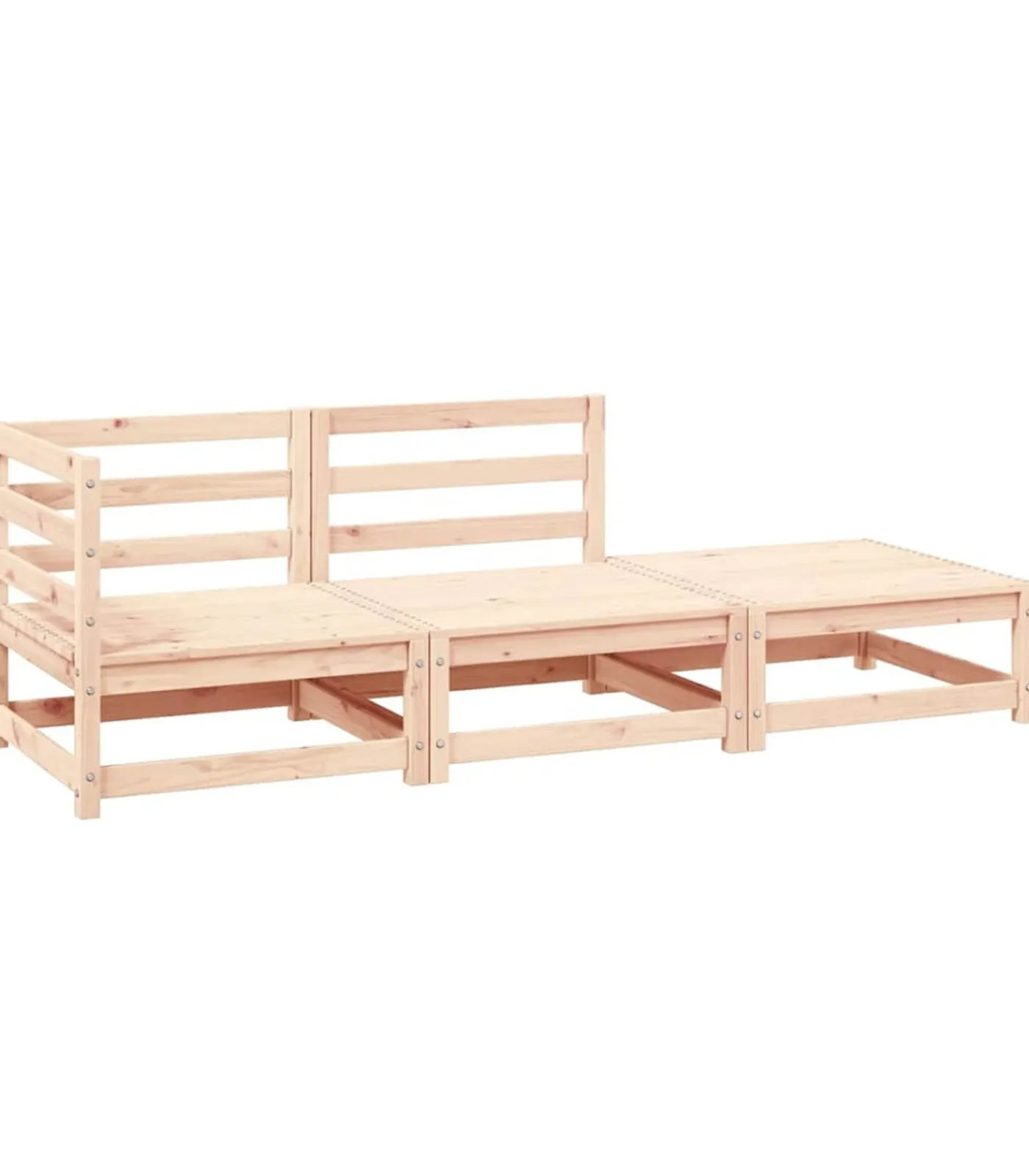 Best 3-delige Loungeset massief grenenhout Tuinmeubelen