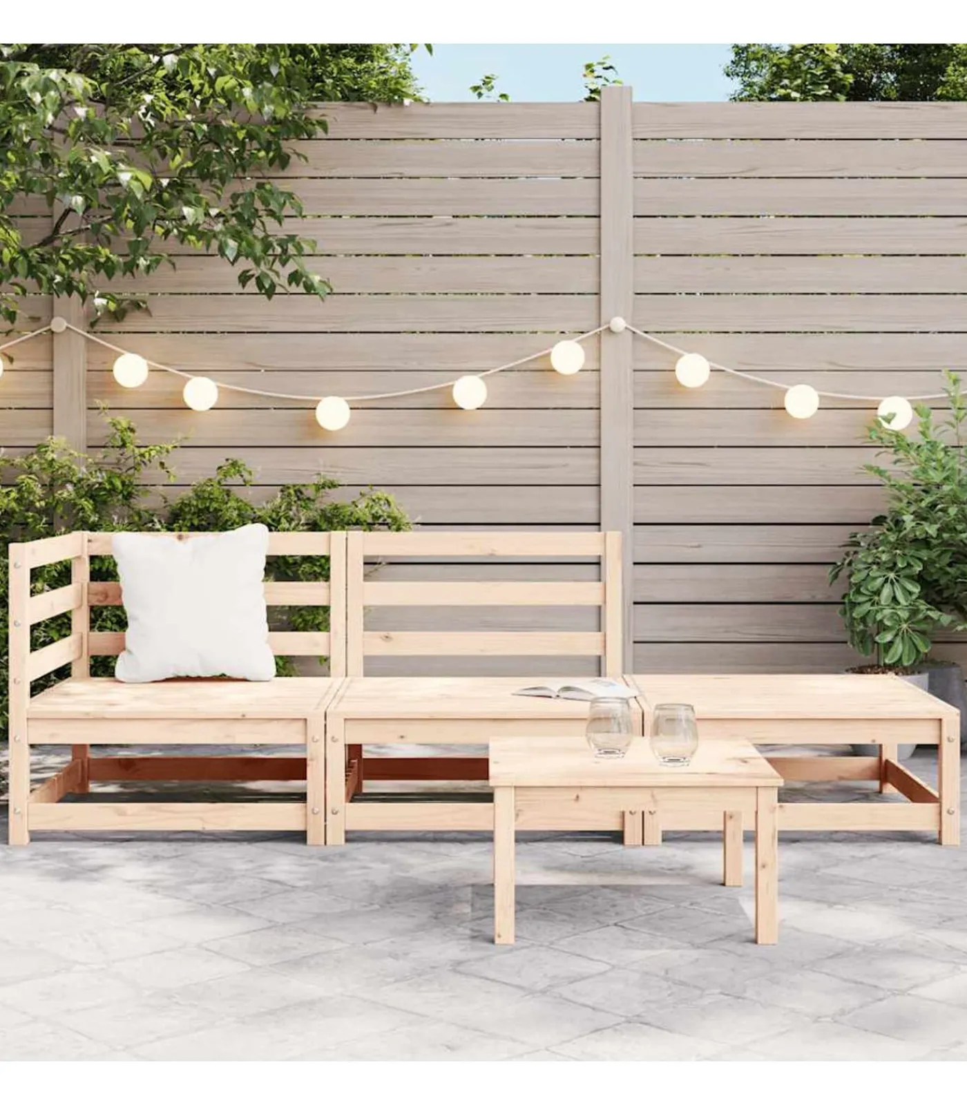 Best 3-delige Loungeset massief grenenhout Tuinmeubelen