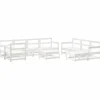 Outlet 10-delige Loungeset massief grenenhout wit Tuinmeubelen