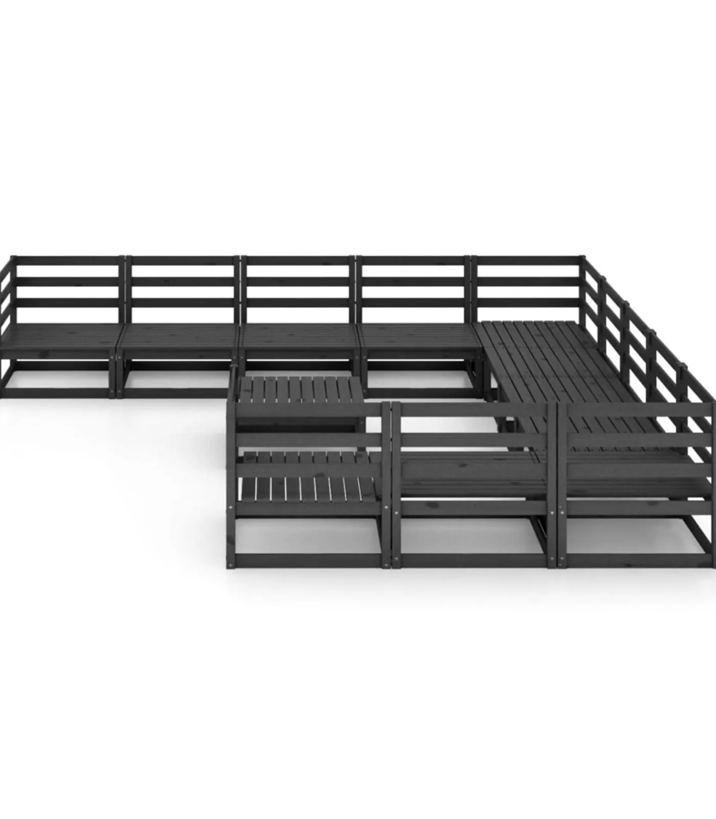 Clearance 12-delige Loungeset massief grenenhout Tuinmeubelen