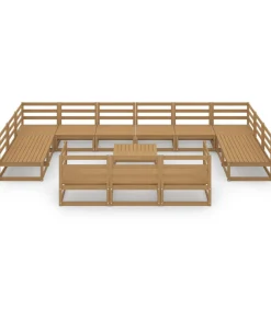 Outlet 14-delige Loungeset massief grenenhout Tuinmeubelen
