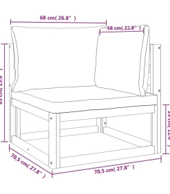 Outlet 9-delige Loungeset met groene kussens massief hout Tuinmeubelen