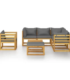 8-delige Loungeset met kussens massief acaciahout Tuinmeubelen